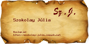 Szokolay Júlia névjegykártya